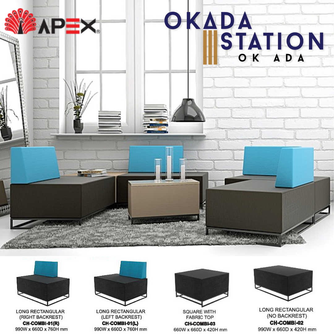 APEX COMBI SERIES FABRIC SOFA SET - TYPE 1 , 3 & 7 (LONG RECTANGULAR WITH BACKREST LEFT& RIGHT) (LONG RECTANGULAR NO BACKREST) (SQUARE SEATER NO BACKREST) / COMBI SERIES / SETTE SET / FABRIC SOFA / SOFA SET / BACKREST LONG SOFA /
