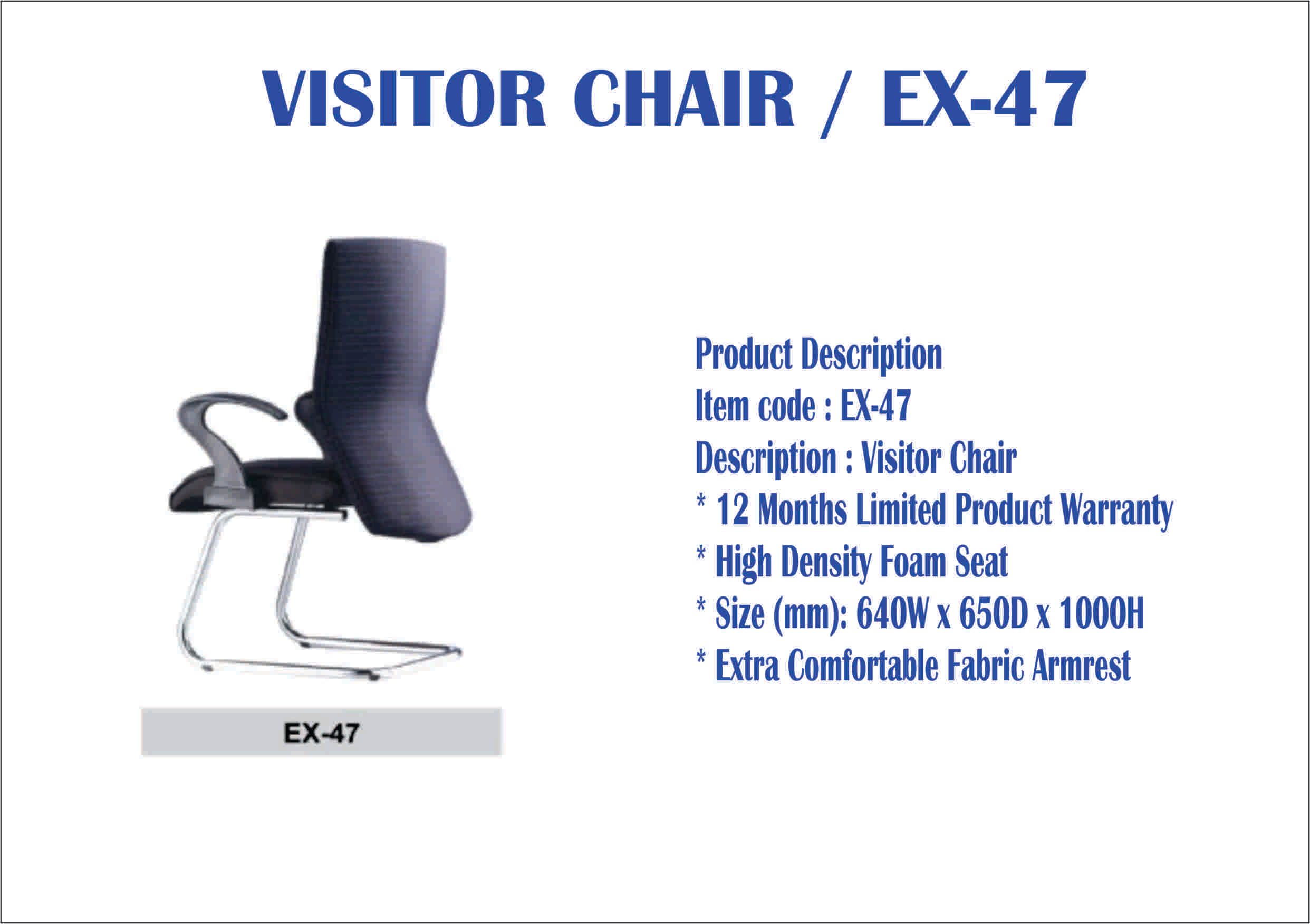 OCHA VISITOR CHAIR EX-47 (BLACK)- FREE DELIVERY ONLY FOR KLANG VALLEY