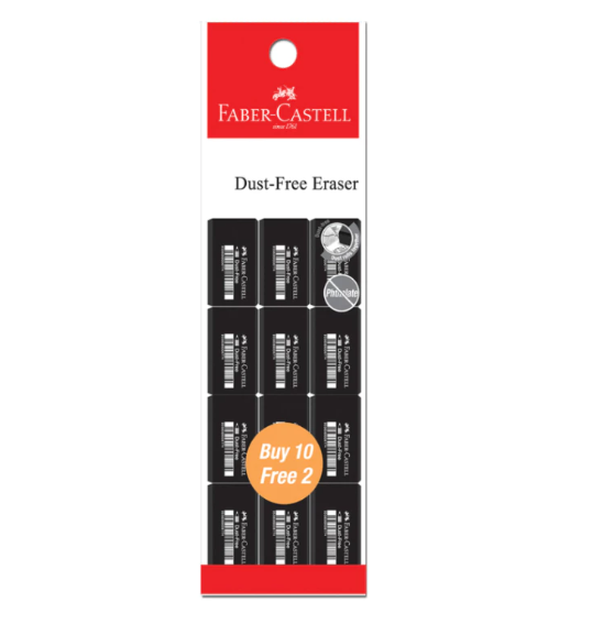 Faber-Castell Dust Free Eraser Imprint-7086-48 Buy 10 Free 2-Black