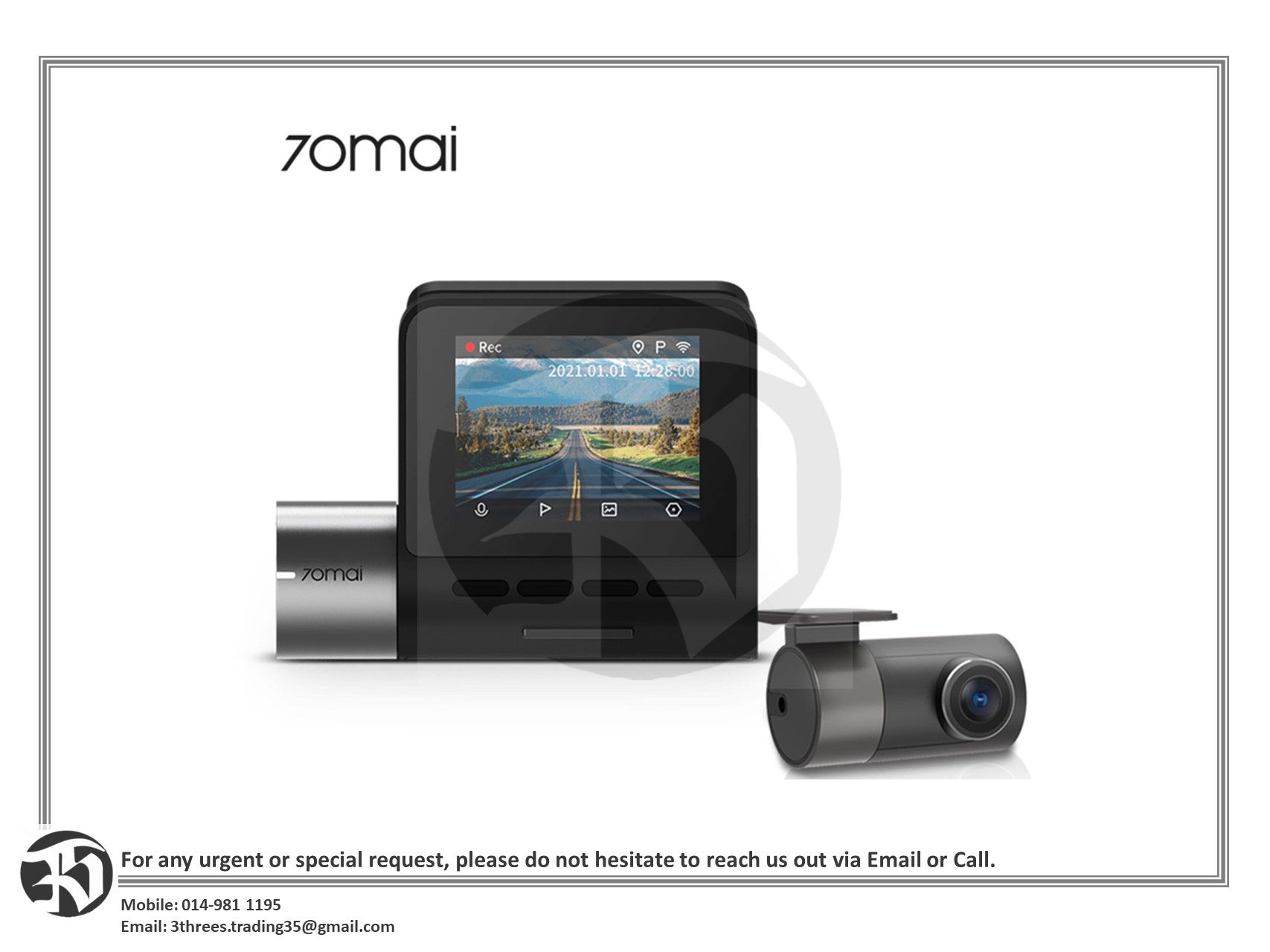 70mai A500S Car Recorder 1944P Rear Cam A500s A500 Dashcam Pro Plus