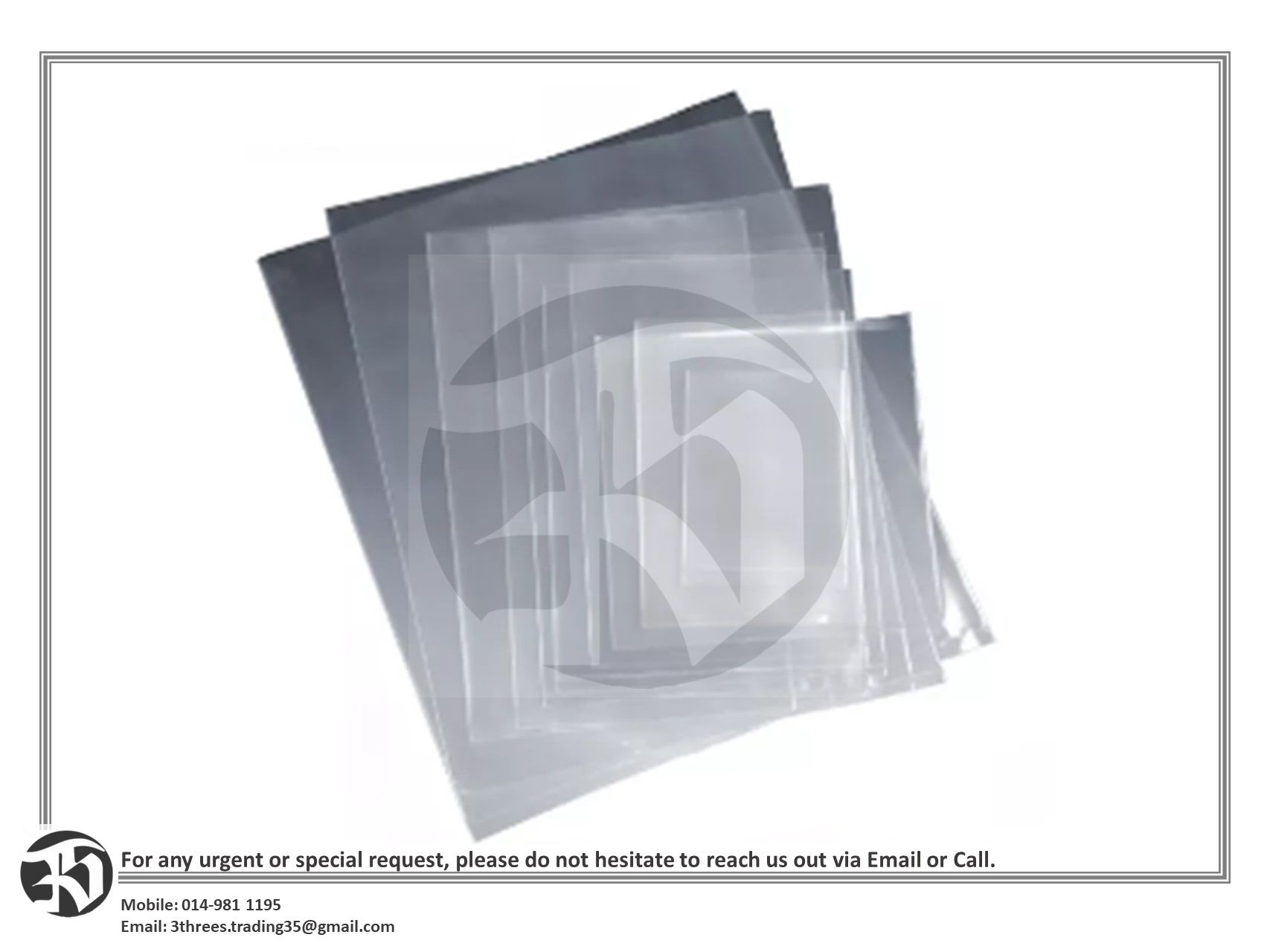 PE Plastic Bag-Multi Size (Clear - 0.08mm)
