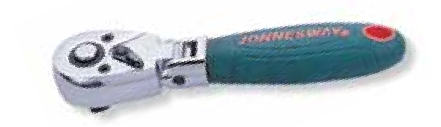 JONNESWAY 3/8" DR. STUBBY FLEXIBLE RATCHET HANDLE WITH ANTI-SLIP GRIP-36 TEETH