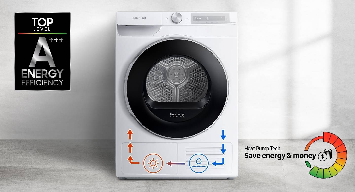 *Samsung 9KG Heat Pump Dryer SAM-DV90T6240LH