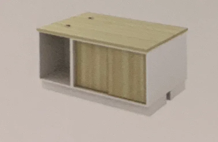 SIDE CABINET OPEN SHELF+SLIDING DOOR