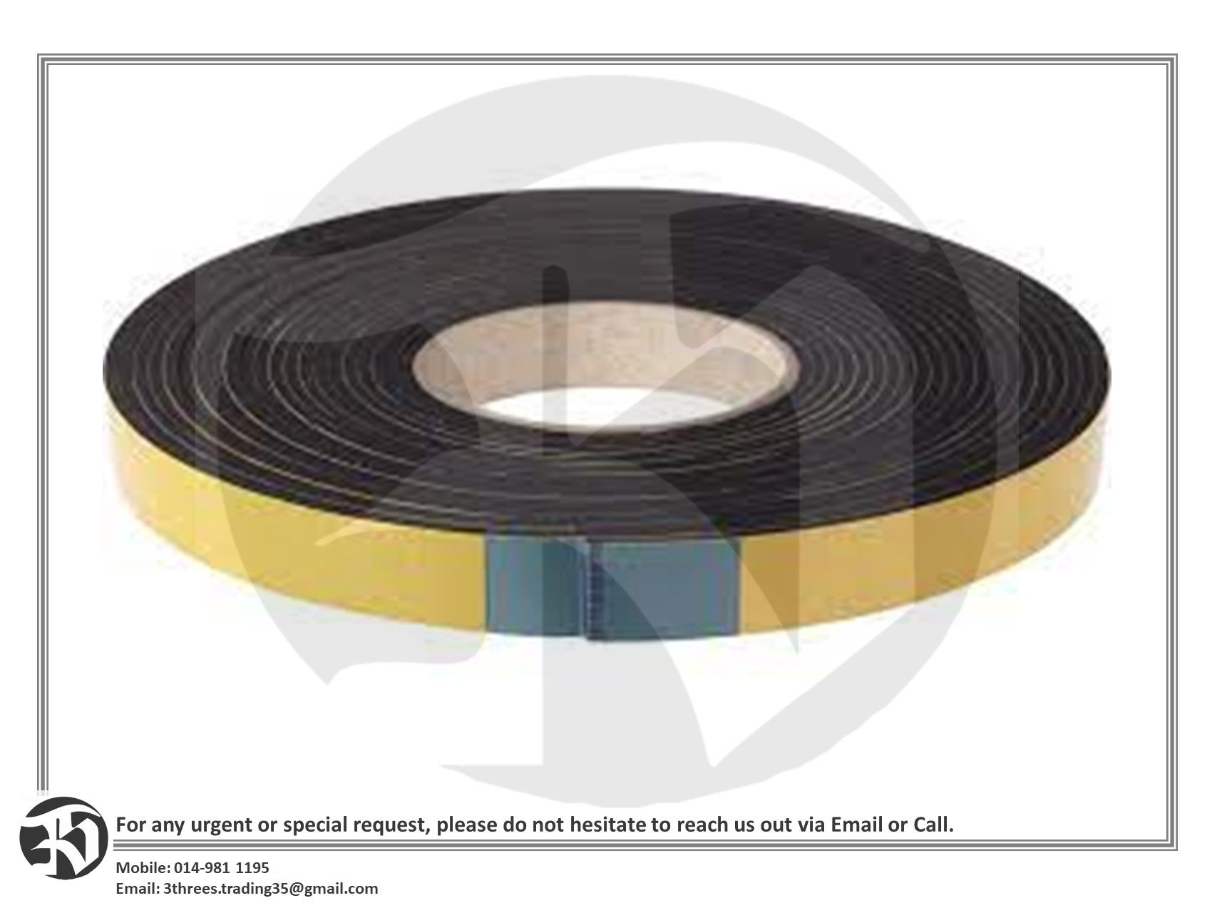 RS PRO Heavy Duty Black Foam Tape, 20mm x 10m, 3mm Thick