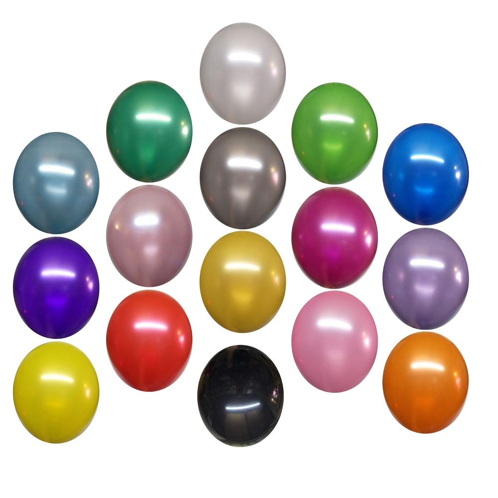 Round Shape Metallic Balloons (3.2G ) (30Pcs)- 12 Inch Latex