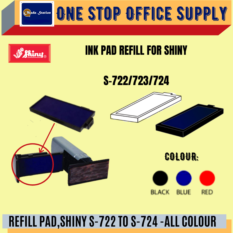 REFILL PAD,SHINY S-722 TO S-724 -ALL COLOUR /Shiny /Shiny Refill Pad /Shiny Ink Pad Refill /Shiny Stamp Pad Refill /Shiny Refill