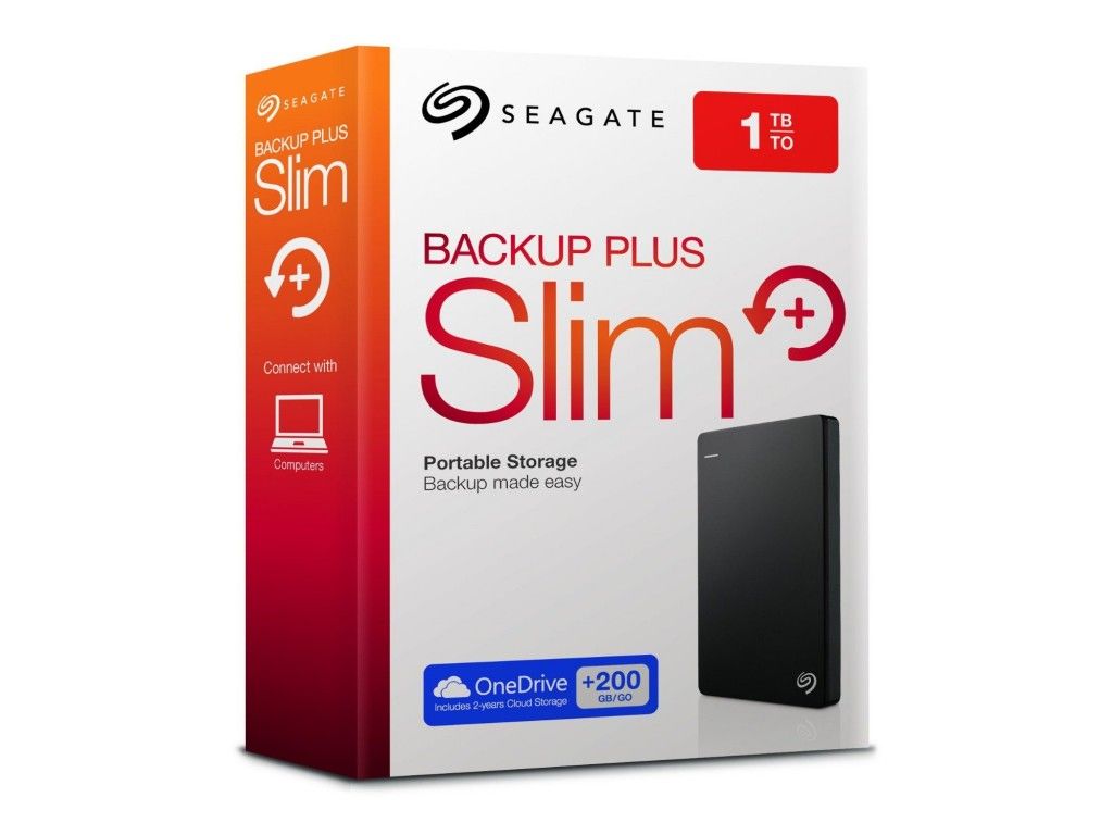 Seagate Backup Plus Slim Portable External Hard Drive 1TB