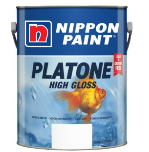 5L NIPPON PLATONE HIGH GLOSS PAINT - WHITE 9102