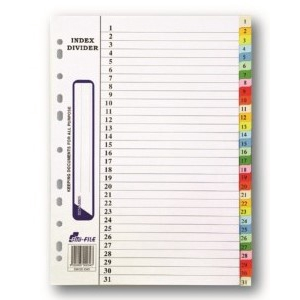 EMI-FILE INDEX DIVIDER NO.1-31 EMI DD 2343