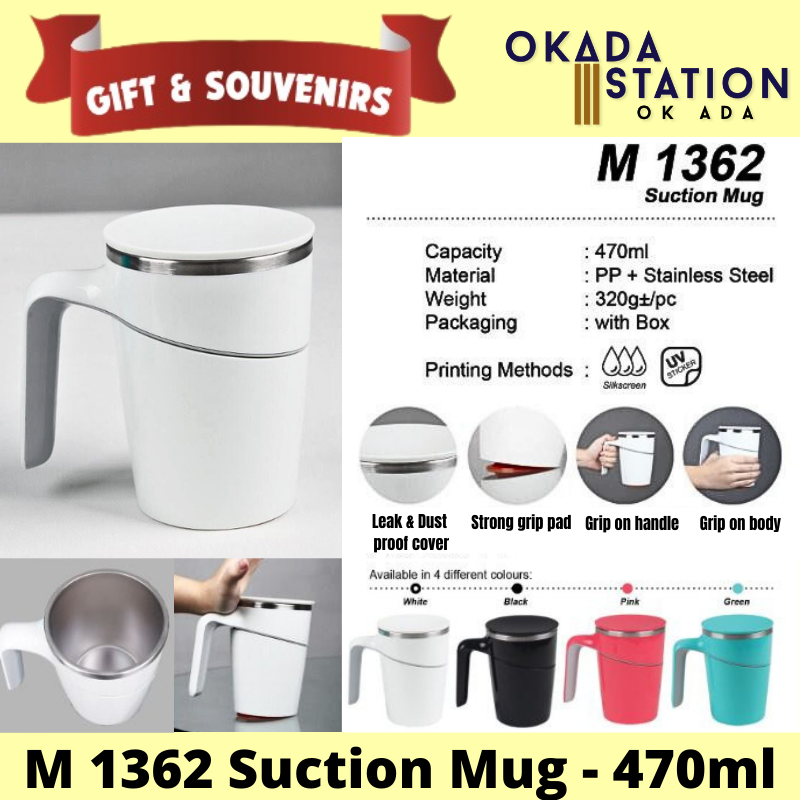 GIFT & SOUVENIRS: M 1362 SUCTION MUG - 470ML / SUCTION MUG BOTTLE / SUCTION CUP / MUG