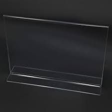 QS Acrylic Landscape A4 T-Shape Display Stand - 297mm (W) x 210mm (H)