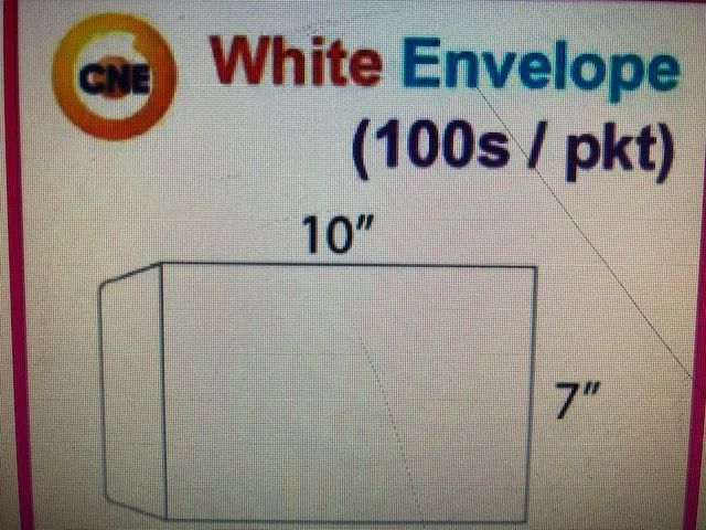 QS White Envelope 7" x 10" (250s/Box)