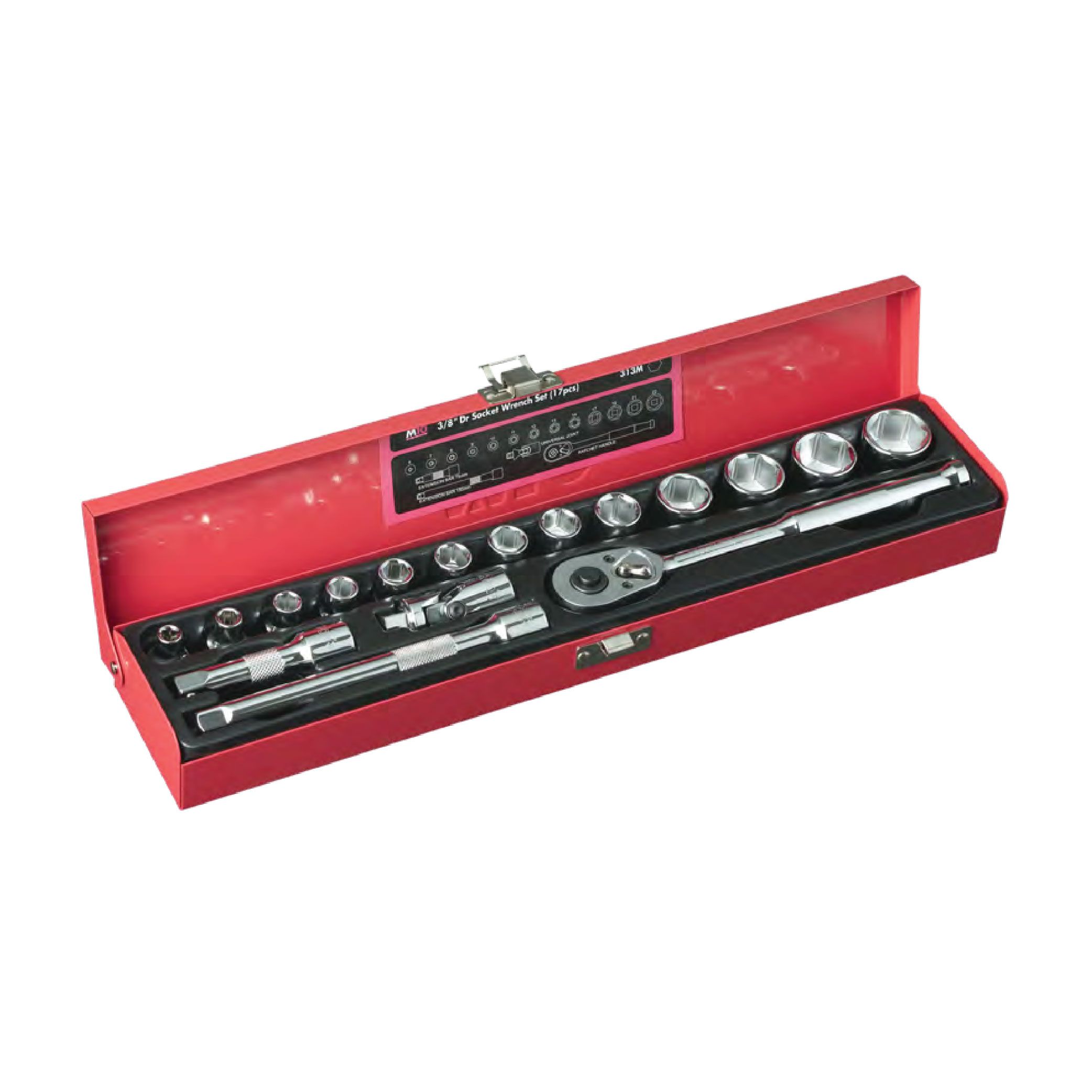 M10 3/8" Dr Socket Set (6PT - Metric Size) : 313M