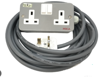 Heavy Duty Double Socket Extension Wire Box 10 Meter Cooper Wire