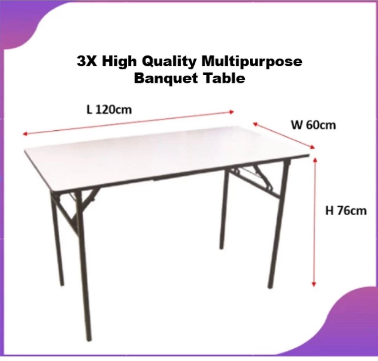 Banquet Table Foldable Banquet Table Catering Tuition Classroom Meja Lipat (high quality)