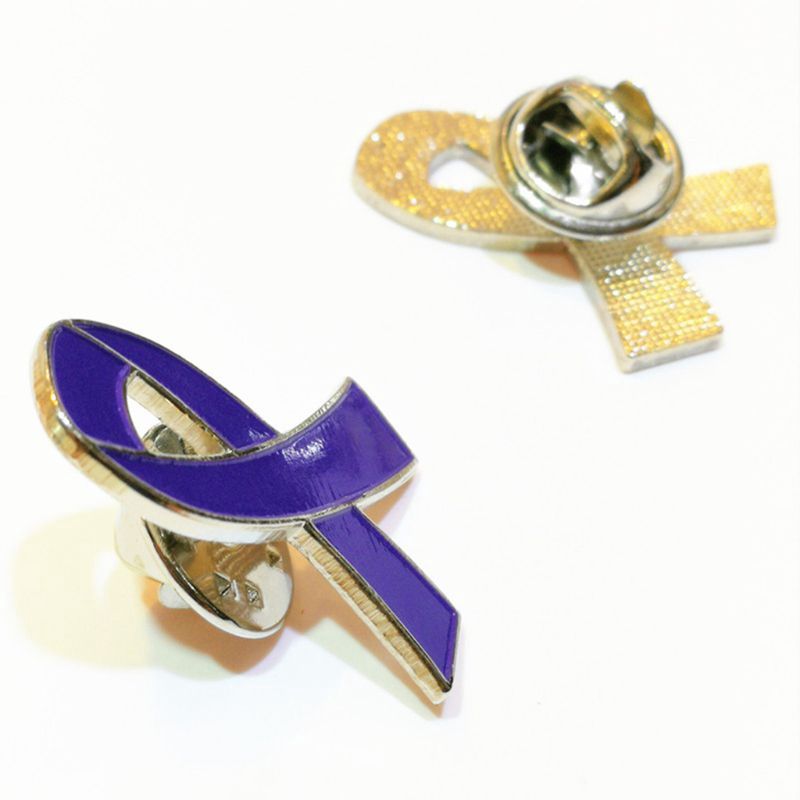 CANCER RIBBON BROOCH / CANCER AWARENESS PIN / RIBBON PIN