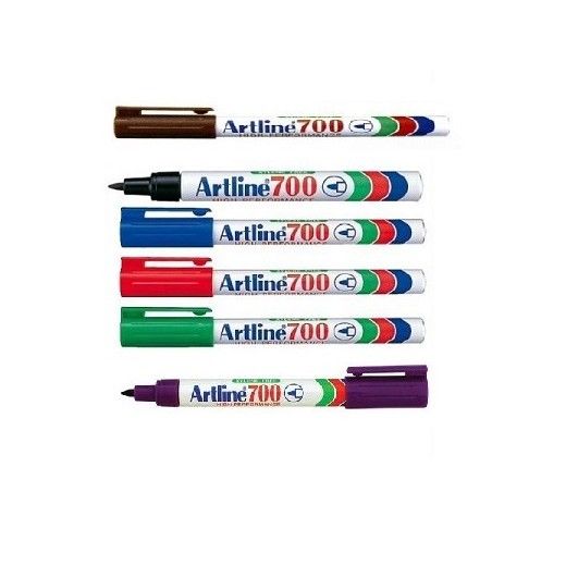ARTLINE 700 / MARKER PEN / PERMANENT MARKE / 6 IN 1 / 6'S / SET / EK-700 / PEN MARKER / ALL COLOUR