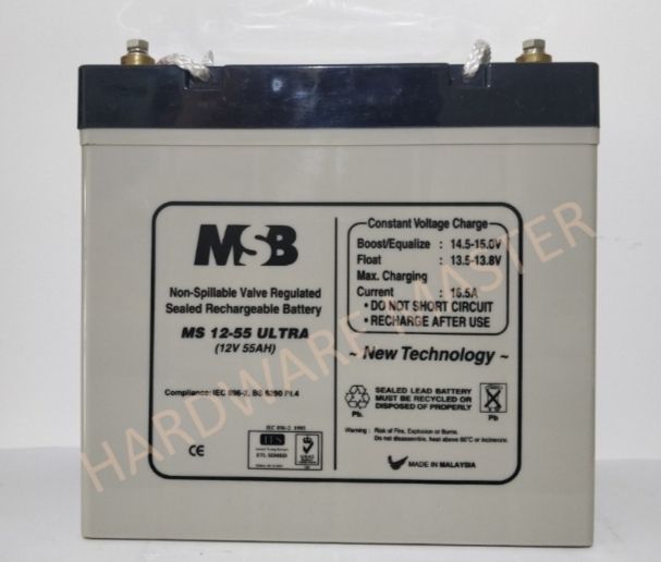 MSB MS12-55Ah OCHA MSB MS12-55Ah Ultra Rechargeable Seal lead battery non-Spillable Valve Regulated Sealed - FREE DELIVERY SEMENANJUNG ONLY