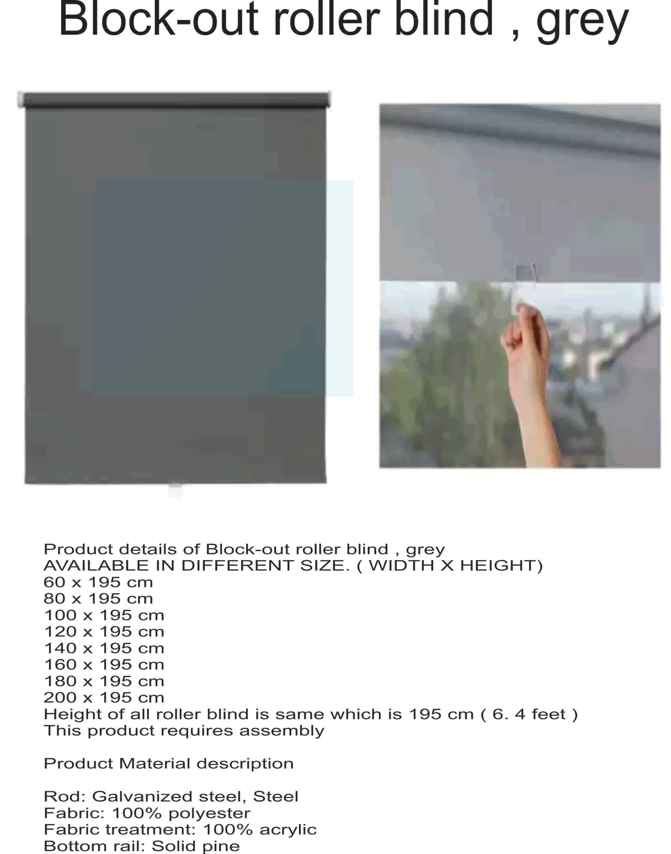 BLIND ROLLER CURTAIN ( Block Out) -FREE DELIVERY
