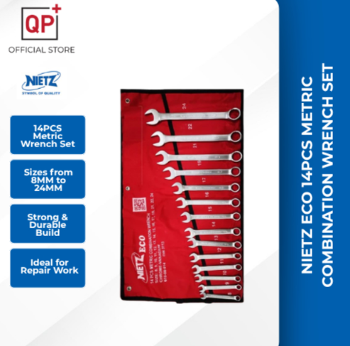 NIETZ ECO 14PCS METRIC COMBINATION WRENCH SET SPANNER SET (8MM -24MM) l SET l 套装-