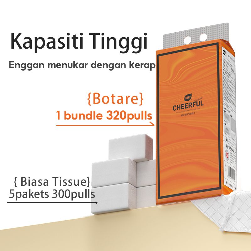 [4PCS]Botare AIR-cushion Cheerful Tissue 4-Ply 1280 sheets 175*175mm Air-cushion Deluxe Comfort Tissue