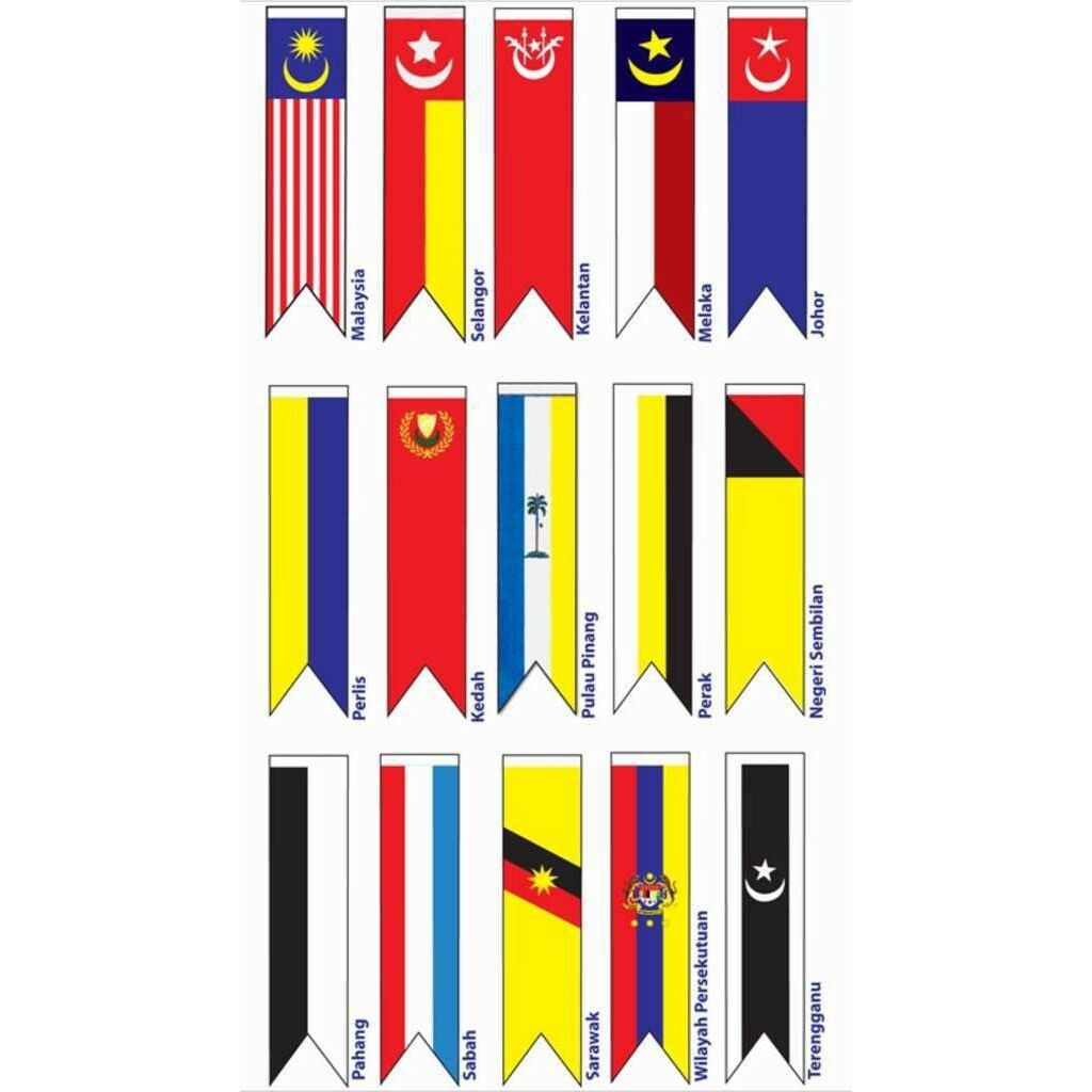 MALAYSIA BUNTING FLAG / FLAG / ALL STATE BUNTING FLAG / 2' X 8' / POLYMESH FLAG / BENDERA MALAYSIA / BENDERA NEGERI / BENDERA BUNTING / F15063