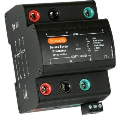 Series surge protector, 1 Phase, 63A, 100kA, 275VAC, without alarm contact SSP1-63-100-275