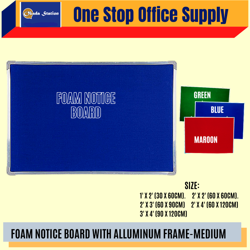Board COLOUR FOAM NOTICE BOARD - ALL SMALL SIZE / NOTICE BOARD / SMALL SIZE / ALL SIZE / WITH ALUMINIUM FRAME / COLOR FOAM / SOFT NOTICE BOARD