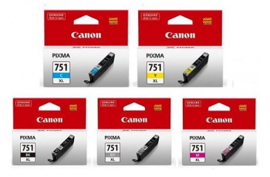 CANON BLACK/CYAN/MAGENTA/YELLOW/GREY DYE INK TANK 11ML CLI-751 XL