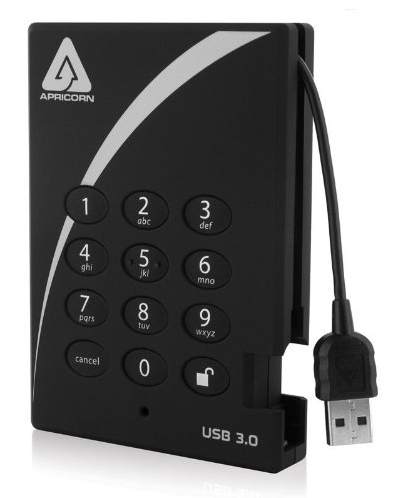 APRICORN AEGIS PADLOCK SECURE ENCRYPTED DRIVE- USB 3.0 500GB HDD