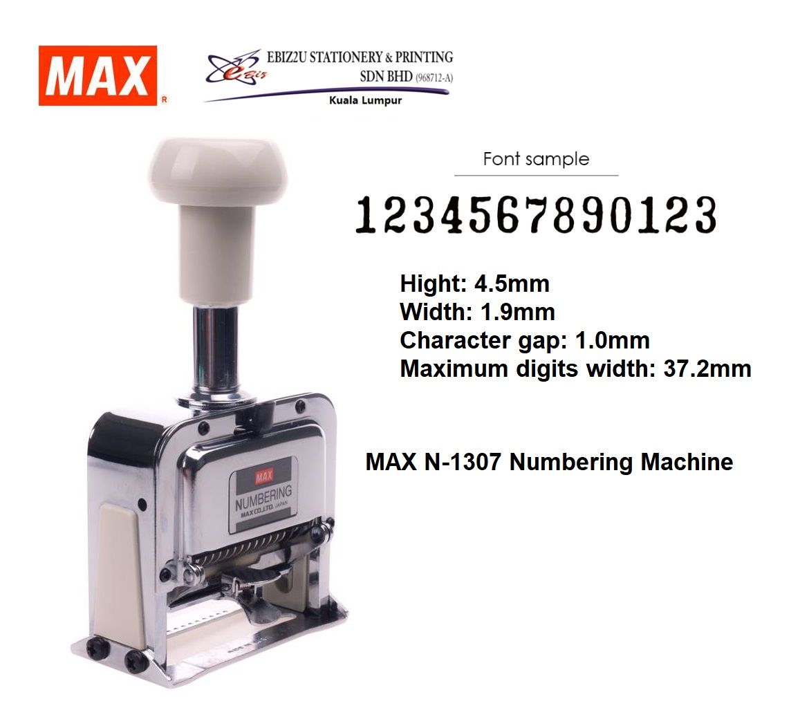 MAX N-1307 Numbering Machine 13 digits