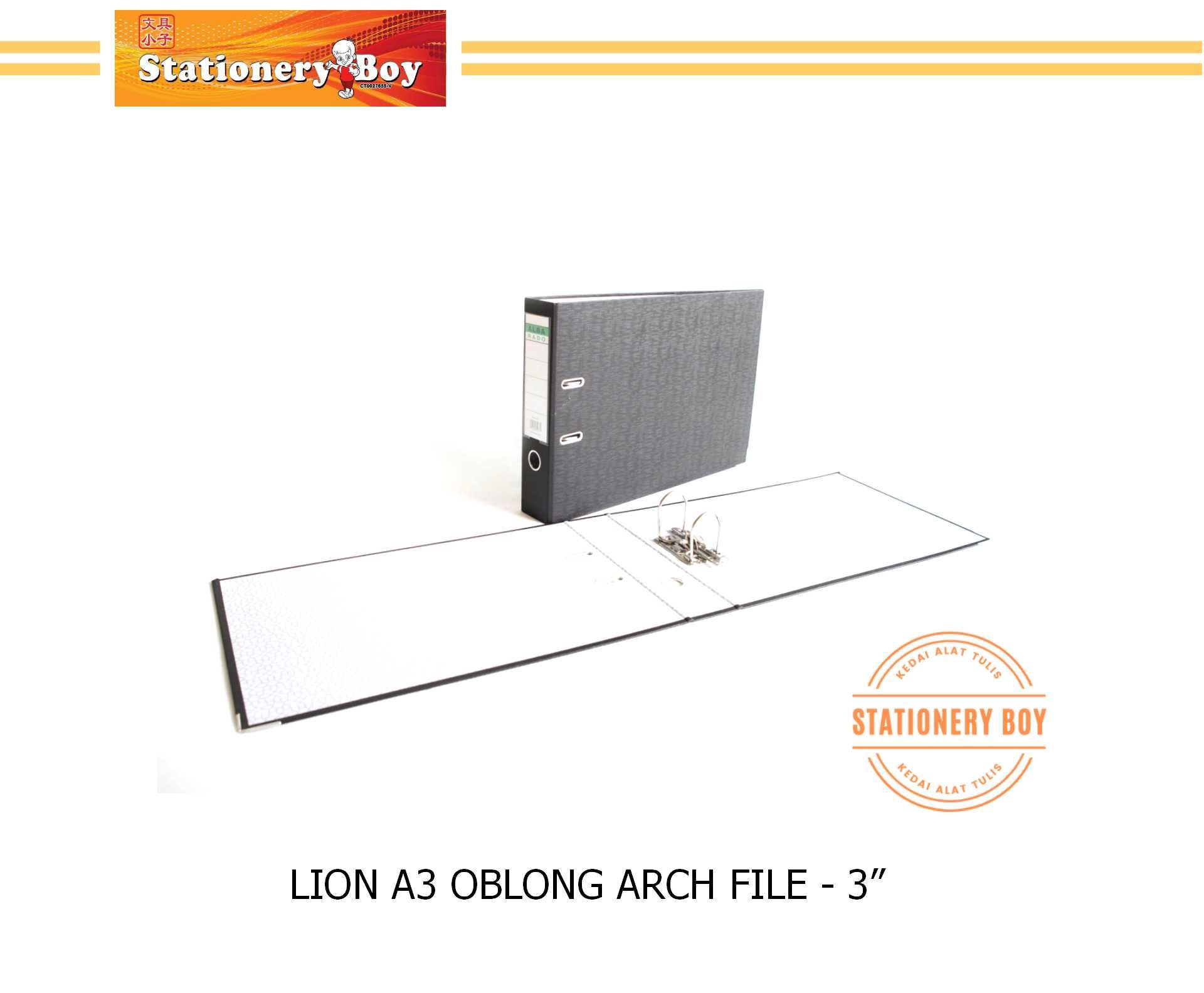 LION A3 3" Oblong Arch File / Fail Kulit Keras