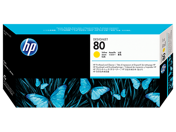 Genuine Malaysia HP Warranty - HP 80 Yellow Printhead
