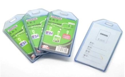 Transparent Soft PVC Plastic vertical ID card holder