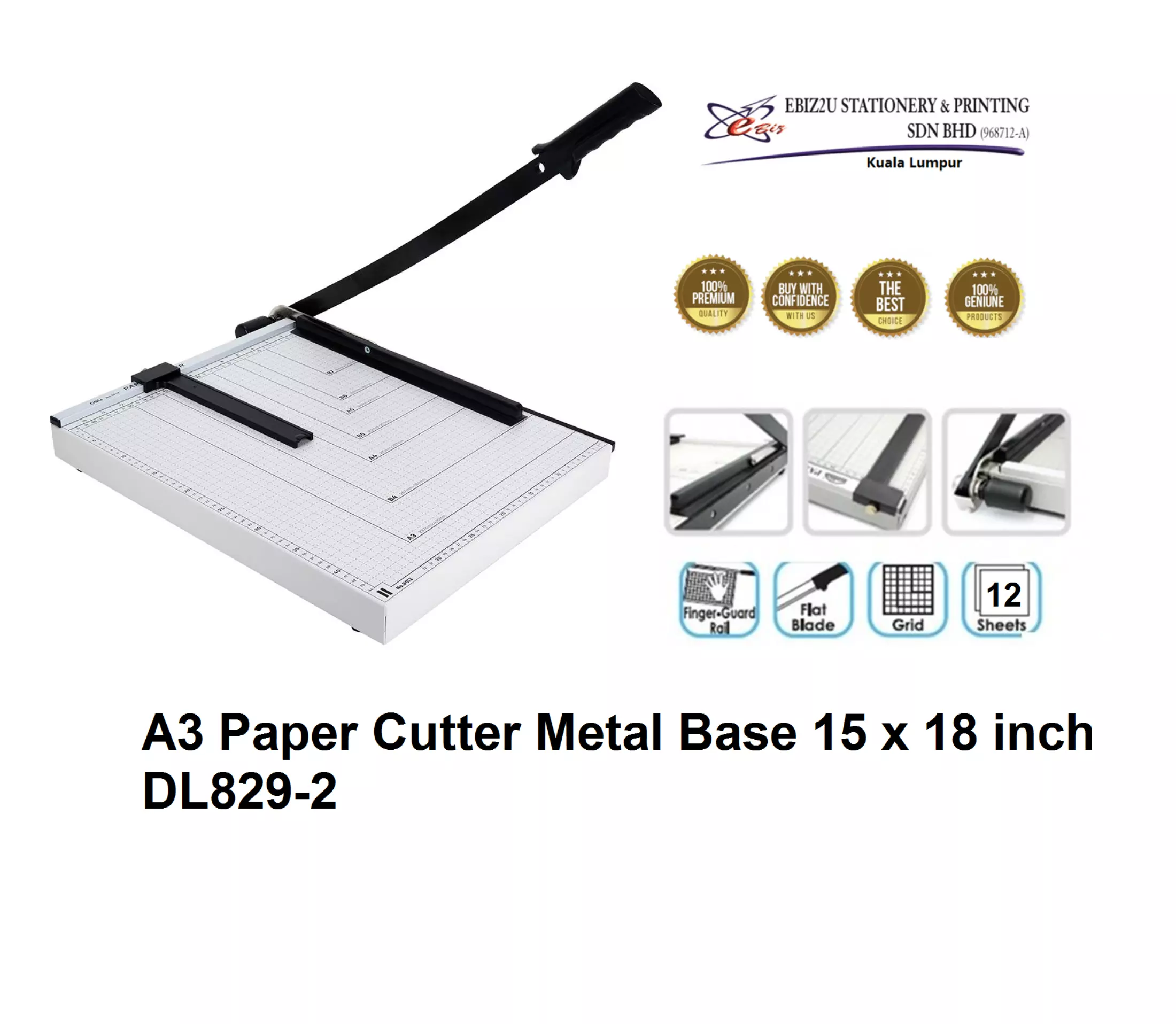 A3 Paper Cutter Metal Base 15 x 18 inch DL829-2 (Pemotong Kertas, Paper Cutter, Paper Cutter, Paper Trimmer, Heavy Duty Cutter, A4 paper cutter, A3 paper cutter)