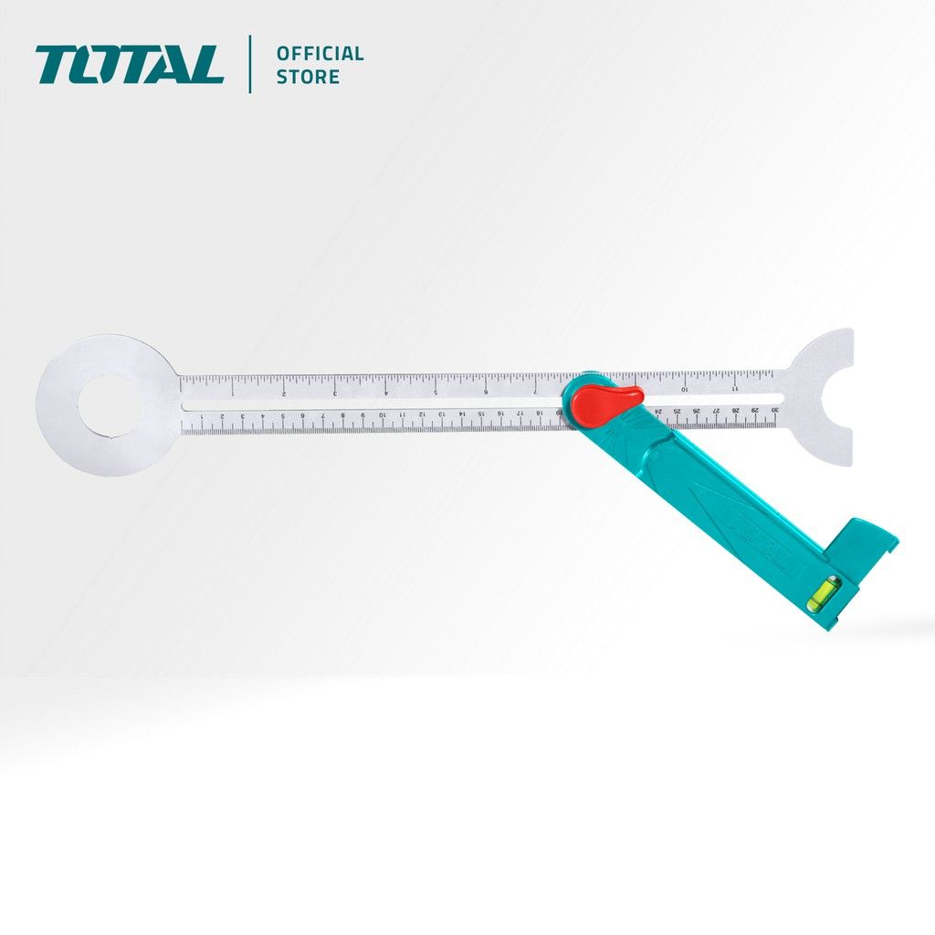 TOTAL SLIDING T BEVEL GAUGE WITH SPIRIT BUBBLE AS DRILL GUIDE ON TILE AND HOLE LOCATOR FOR PIPING/PLUMBING TAHS3011