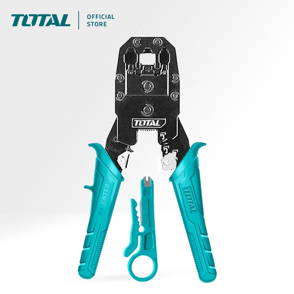 TOTAL MODULAR PLUG CRIMPER PLIERS FOR ETHERNET LAN NETWORK CABLE & TELEPHONE LINE/WIRE (4P/6P/8P/8") TMPC4468P