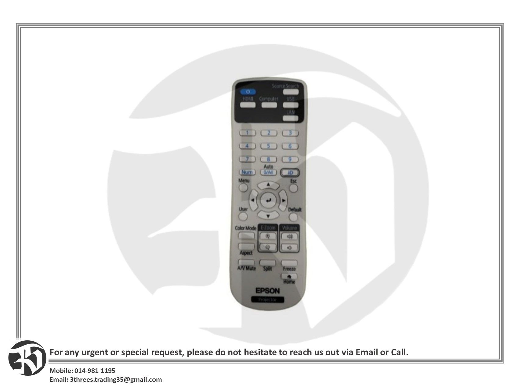 Epson Projector Remote Control EB-X40 (164880600)