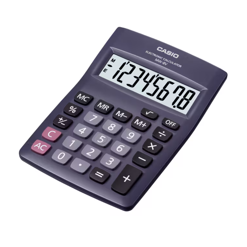Casio Calculator MW-8V 8 digits Mini Desk Type Extra Large Display Calculator