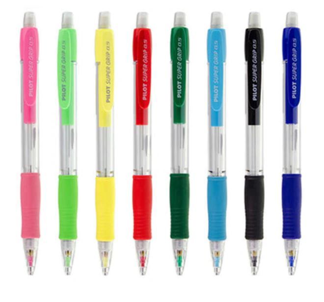 PILOT SUPER GRIP MECHANICAL PENCIL MIX COL 0.5MM (12 PCS/BX) (12 TUBE/BX)
