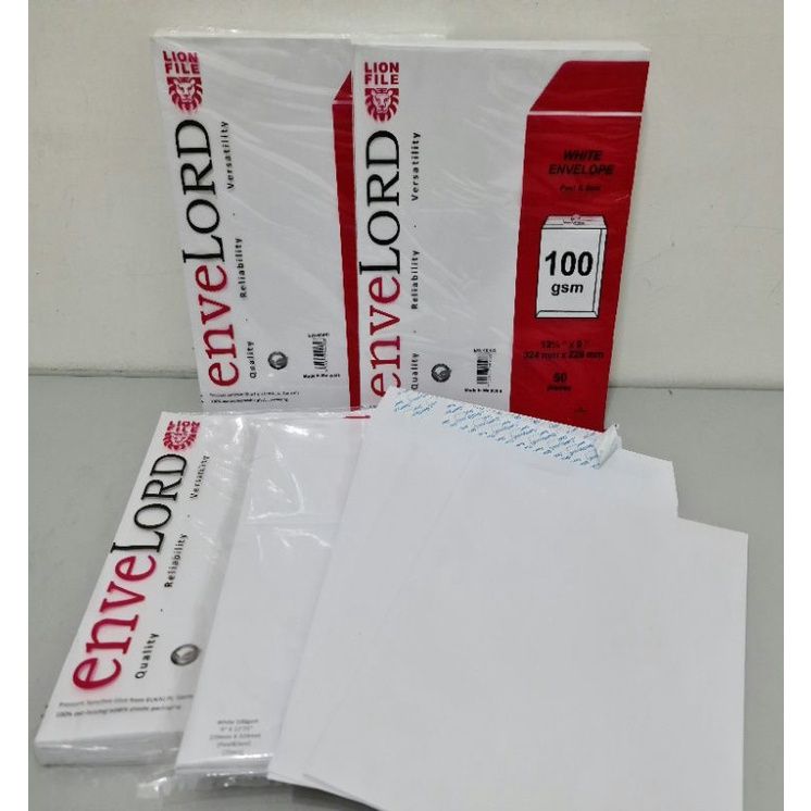 A4 Envelope White 9"x12.75" (229mmX324mm) Peal & Seal (100pcs)