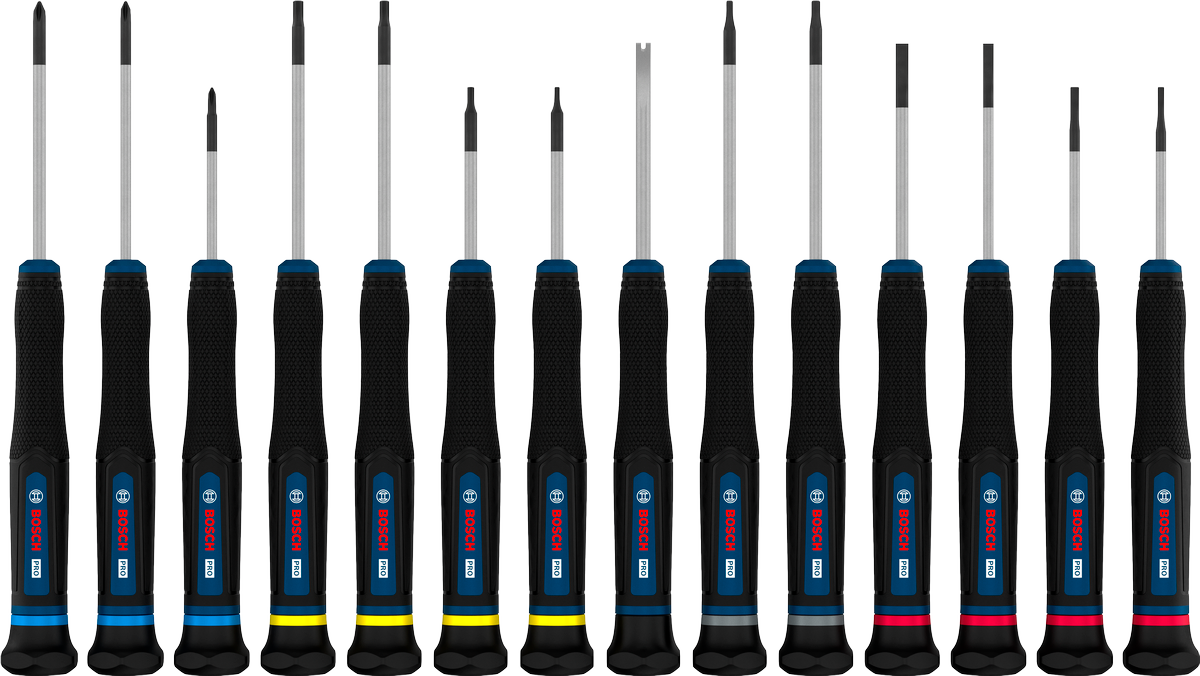 BOSCH PRO PRECISION SCREWDRIVER SET PH/SL/TX/TH/H 14-PIECE (1600A039PN)