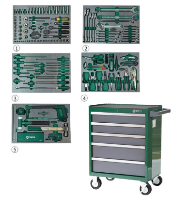 Sata 176PCS MECHANICS TOOL SET WITH CART