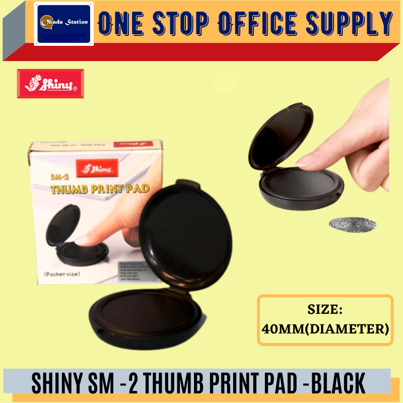 SHINY SM-2 THUMB PRINT PAD - BLACK /Shiny /SHINY SM-2 /Thumb Print Pad /Shiny Thumbprint Pad #black