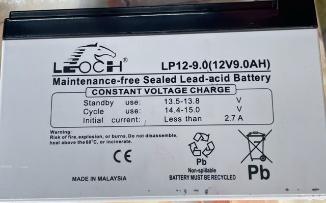 Leoch LP 12-9.0 SMF battery (12v 9Ah)