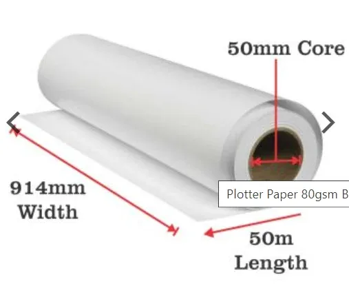 PLOTTING PAPER 914MM X 50M 8 ROLL