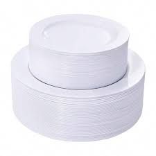 SHEIN White Plates Set Of 20 - 10.25Inch Large Plates And 7.5Inch Small Plates