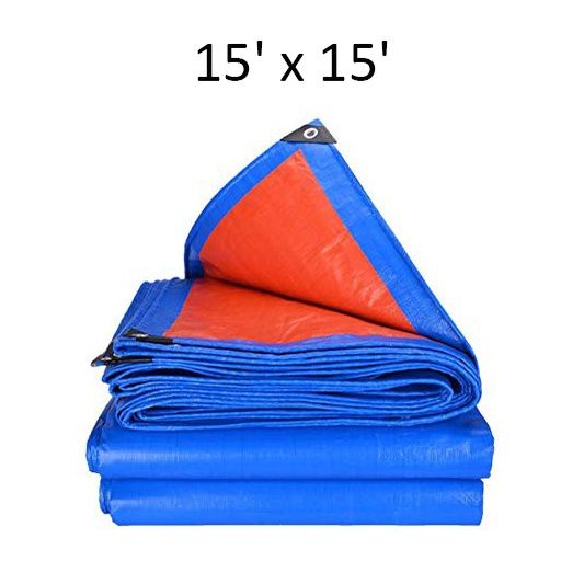 15' x 15' Multipurpose Waterproof PE Tarpaulin Canvas