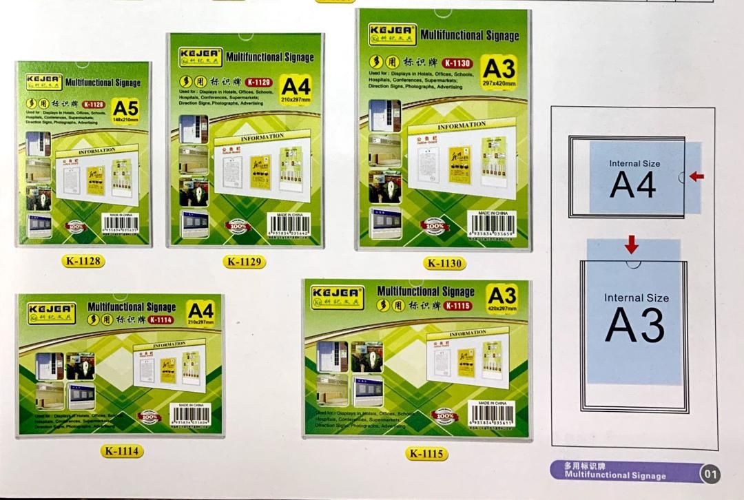 Acrylic frame advertising holder -wall moulded /Artsign /Acrylic Wall Mounted /A4 Size /A3 Size /Acrylic frame advertising holder